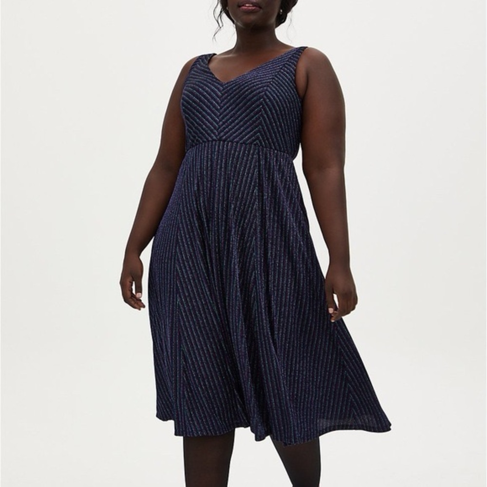 Torrid Navy and Black Striped Maxi Dress